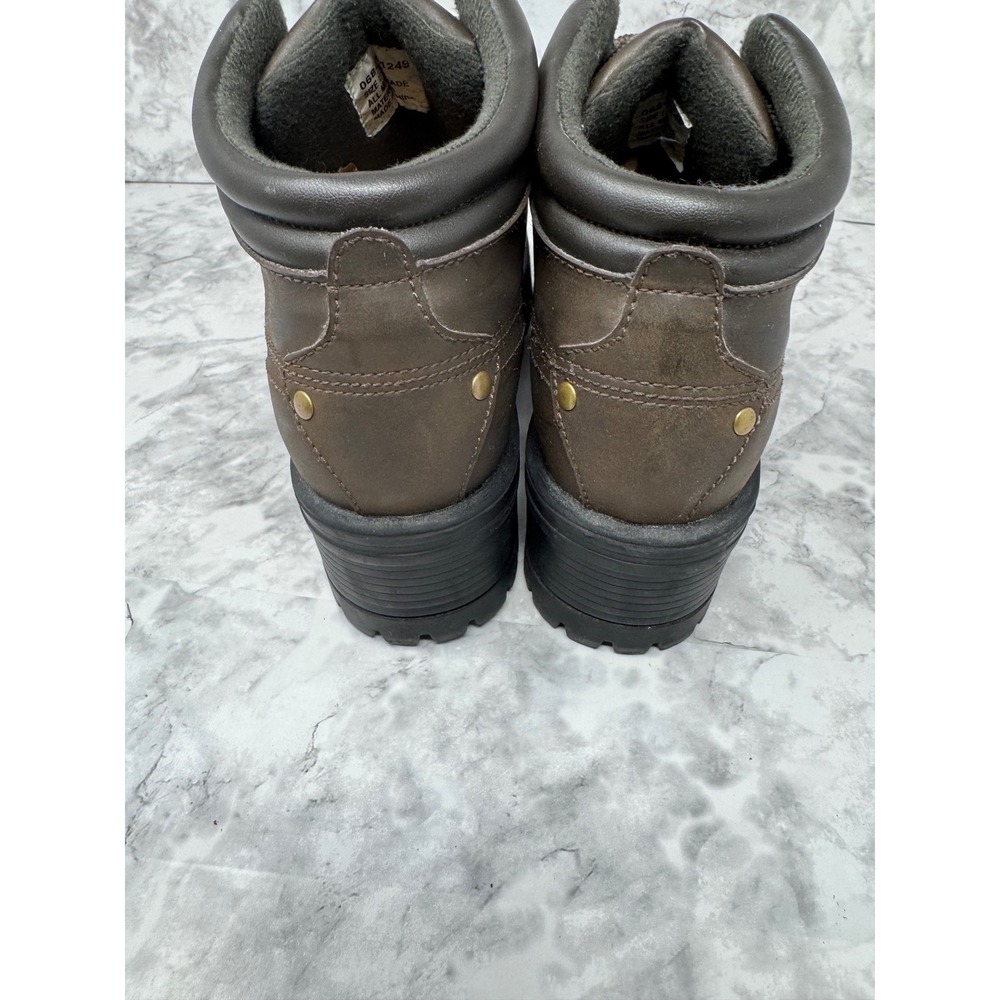 VTG 90s Fashion Bug 🤎Chunky Platform Boots Brown Hiker Grunge Y2K Gorpcore 8.5 - Picture 5 of 10